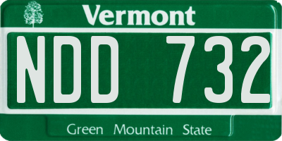 VT license plate NDD732