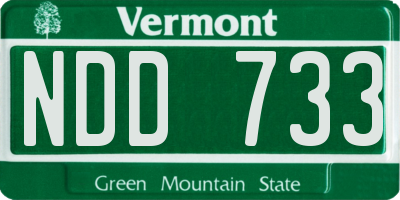 VT license plate NDD733