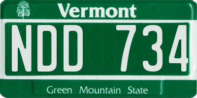 VT license plate NDD734