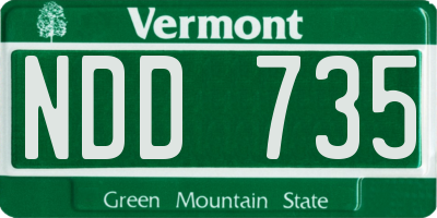 VT license plate NDD735