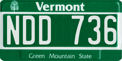 VT license plate NDD736