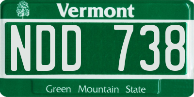 VT license plate NDD738