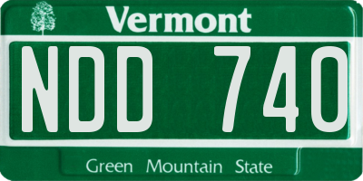 VT license plate NDD740