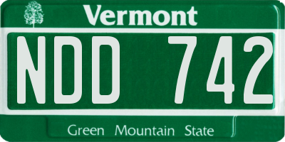 VT license plate NDD742