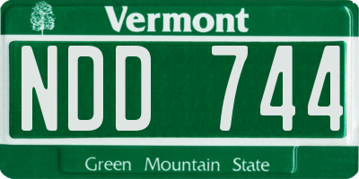 VT license plate NDD744