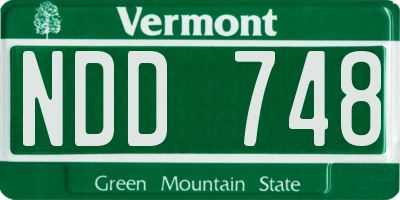 VT license plate NDD748
