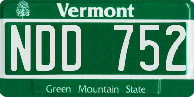 VT license plate NDD752