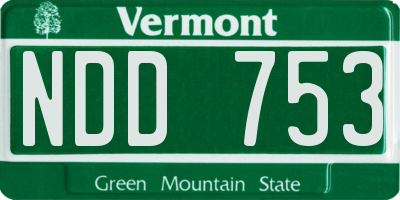 VT license plate NDD753