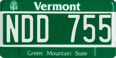 VT license plate NDD755