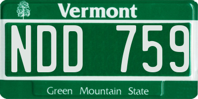 VT license plate NDD759