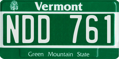VT license plate NDD761