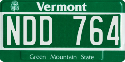 VT license plate NDD764