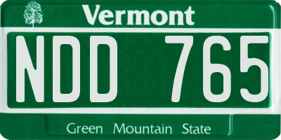 VT license plate NDD765
