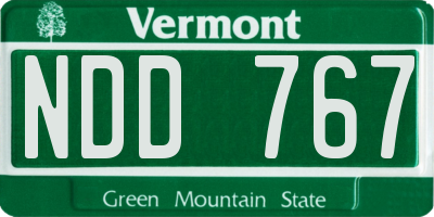 VT license plate NDD767
