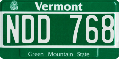 VT license plate NDD768