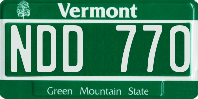 VT license plate NDD770
