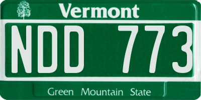 VT license plate NDD773