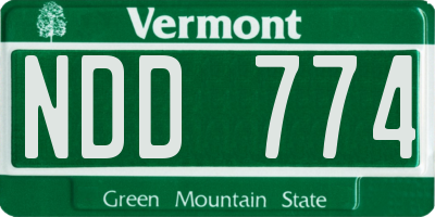 VT license plate NDD774