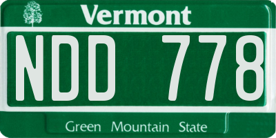 VT license plate NDD778