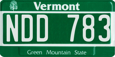 VT license plate NDD783