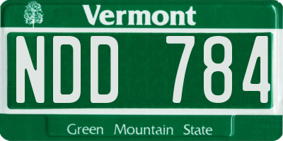 VT license plate NDD784