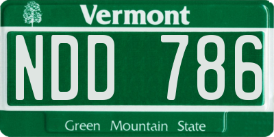 VT license plate NDD786