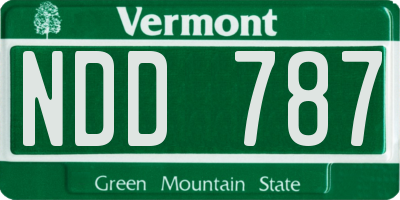 VT license plate NDD787