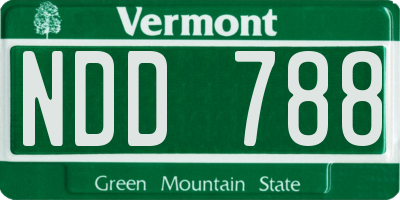 VT license plate NDD788