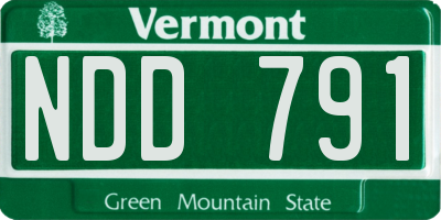 VT license plate NDD791