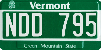VT license plate NDD795