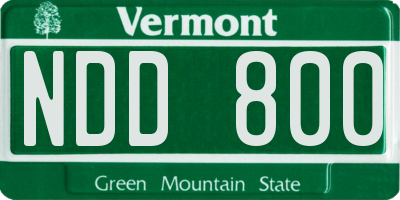 VT license plate NDD800