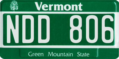 VT license plate NDD806