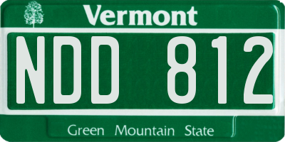 VT license plate NDD812