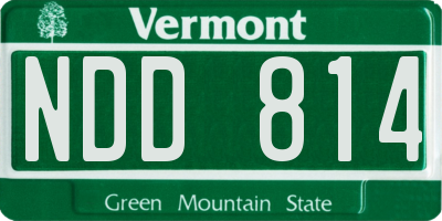 VT license plate NDD814