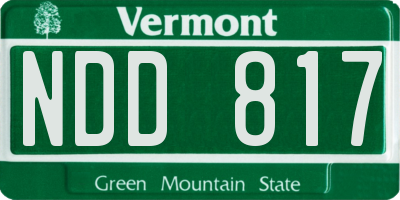 VT license plate NDD817