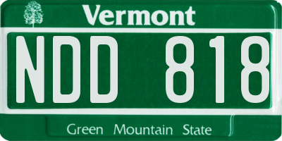 VT license plate NDD818