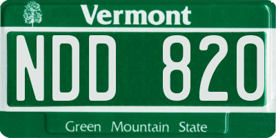 VT license plate NDD820