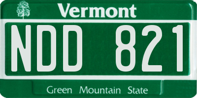 VT license plate NDD821