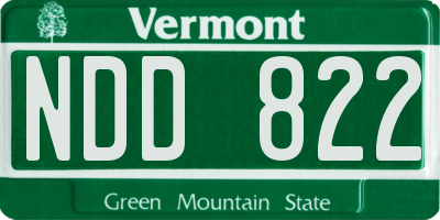 VT license plate NDD822