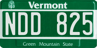 VT license plate NDD825