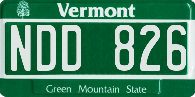 VT license plate NDD826