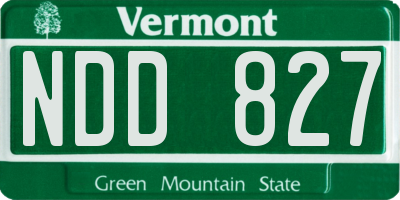 VT license plate NDD827