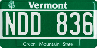 VT license plate NDD836