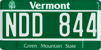 VT license plate NDD844