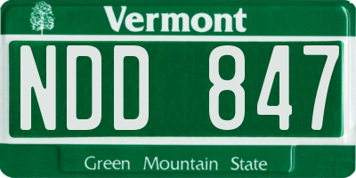 VT license plate NDD847