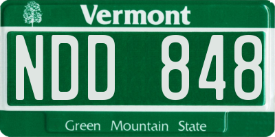 VT license plate NDD848