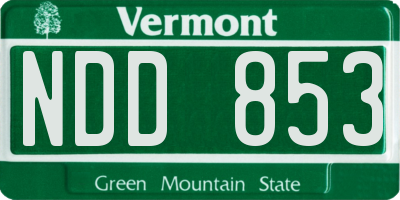 VT license plate NDD853