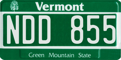 VT license plate NDD855