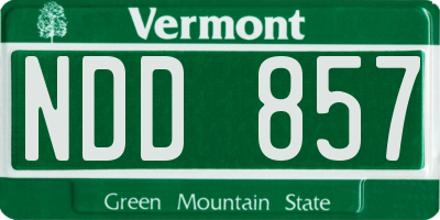 VT license plate NDD857