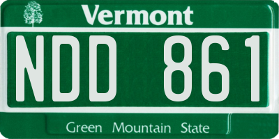 VT license plate NDD861